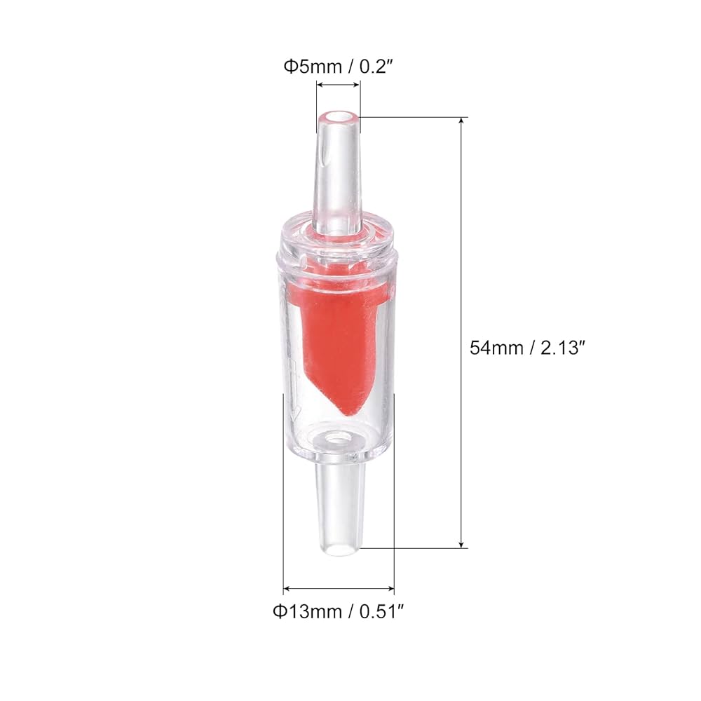 Amazon.co.jp: uxcell 4個 エアーポンプ逆止弁 5mm レッド